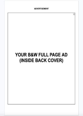 Inside back cover ad -full page - (black and white) item