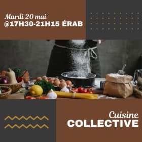 Cuisine collective - 20 mai @17h30-21h15 ÉRAB item