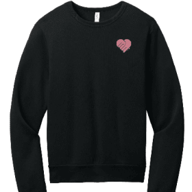Black heart crewneck sweatshirt item