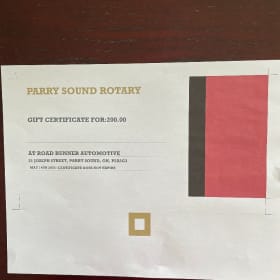 Road Runner- Gift Certificate - $200.00 item