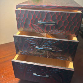 Hand-carved Kamakurabori Wooden Chest, Made in Japan item