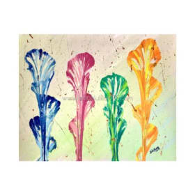 "Abstract Flowers" 8x10 original painting by Dr. S. L. Yang item