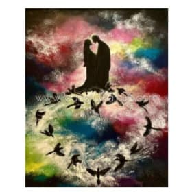 "Reunion on Magpie Bridge" 21.5x17.5 by Dr. S.L. Yang item