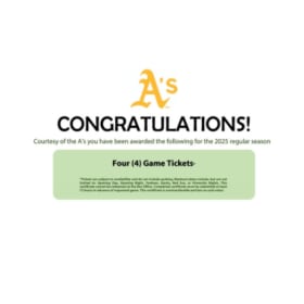 Four Athletics Tickets item