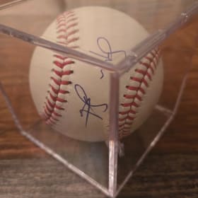 Spencer Strider Signed Baseball and UV Ball Display Case item