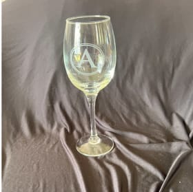 Monogrammed wine glass "A" item