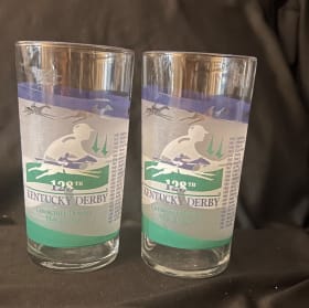 Set of 2 Kentucky Derby mint julep glasses - 2002 / 128th item