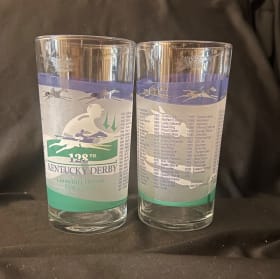 Set of 2 Kentucky Derby mint julep glasses - 2002 / 128th item