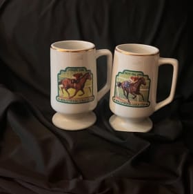 Vintage Hollywood Park Gold Cup Winners Gold Trim Mug item