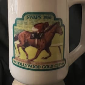 Vintage Hollywood Park Gold Cup Winners Gold Trim Mug item