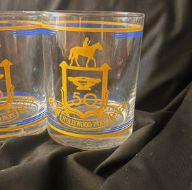 Set Of 4 Vintage Hollywood Park 50th Anniversary Glasses item