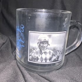 Great Moments Santa Anita Park Spectacular Bid's Glass mug item