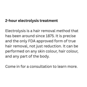 2 Hours of Electrolysis treatment item
