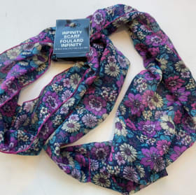 Infinity Scarf - purple flowers item