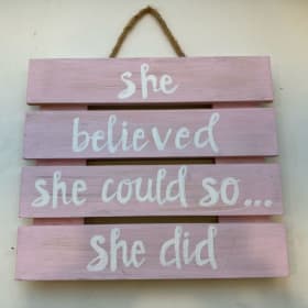 Handpainted Pink Sign item