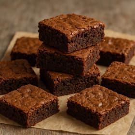 A pan of delicious brownies item