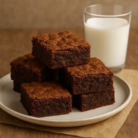 A pan of delicious brownies item