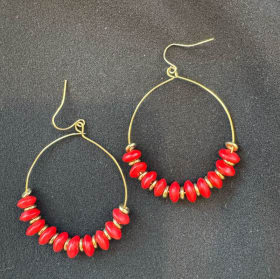 Red Circled Hoop Earrings item