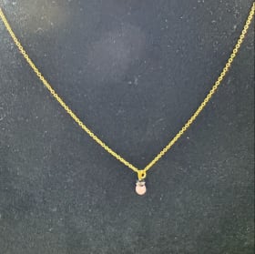 Tiny Pink Stone - necklace item