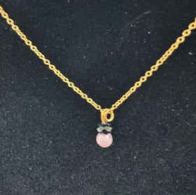 Tiny Pink Stone - necklace item