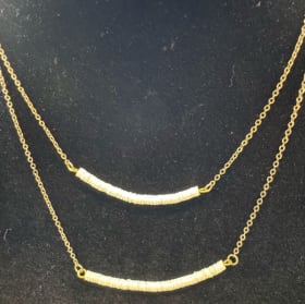 Two-Strand Tiny White Beads - Necklace item