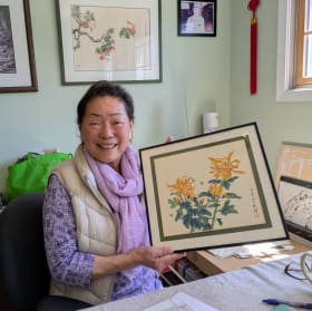 Modern Piece - green and pink item