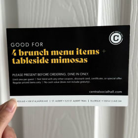 Brunch for 4 Certificate item