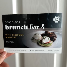 Brunch for 4 Certificate item