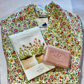 Floral cotton robe set item