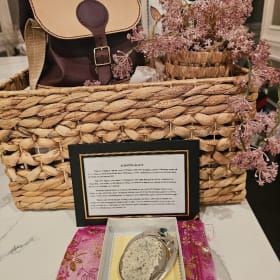 Leather Back Pack & Dendritic Agate Crystal item