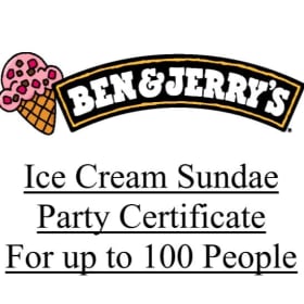 Ice Cream Sundae Party Certificate For up to 100 People item