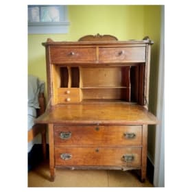 Charming Antique Oak Secretary Desk - Perfect for Your Home item
