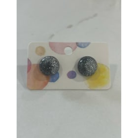 Boucles d'oreilles noir et argent item