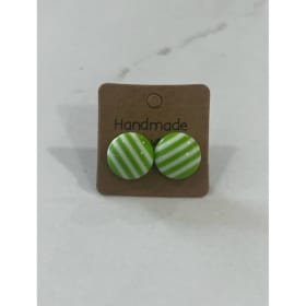 Boucles d'oreilles rayées vertes item