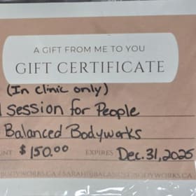Balanced Bodyworks Gift Certificate: $150 Value item