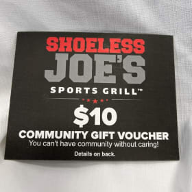 $10 Gift Voucher to Shoeless Joe's #1 item
