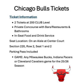 2 Chicago Bulls Tickets item