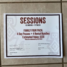 Climbing passes and rentals for Sessions Climbing & Fitness item