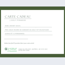 Deux heures de Karaoké ou golf VIP item