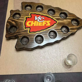 Kansas City Chiefs shot glass holder item