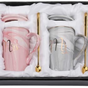 Yesland 13.5 Oz Mr and Mrs Coffee Mugs, Wedding Gifts for Co item