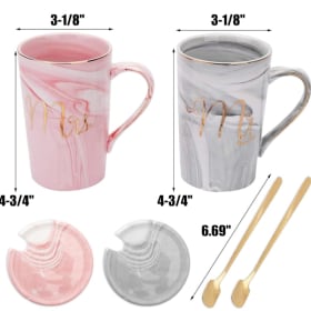 Yesland 13.5 Oz Mr and Mrs Coffee Mugs, Wedding Gifts for Co item