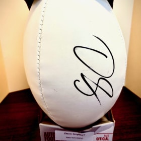Signed NFL Football - Devin Singletary, New York Giants item