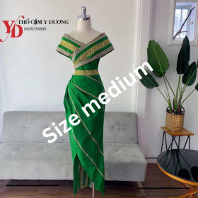 Green off shoulders beautiful ball gown item