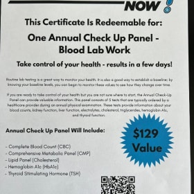 Annual check up panel - blood lab work item