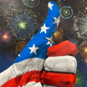 Red white & Blue Thumbs up item