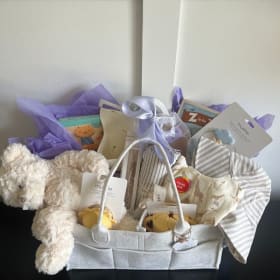 Purple Hippopotamus Baby Gift Basket item