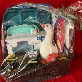 Kids Dinner and Play Set Gift Basket (Blue) item