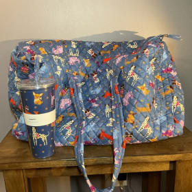 72. Vera Bradley Large Travel Duffel + Tumbler with Straw item