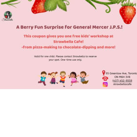 Free pass to a kids' workshop item